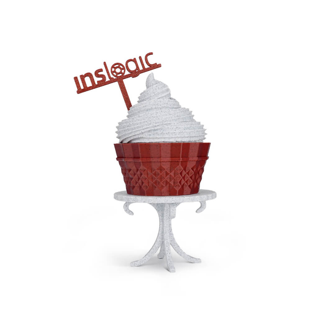 Cupcake printed Inslogic High-Speed Marble PLA 3D Printing Filament 1.75mm 1KG