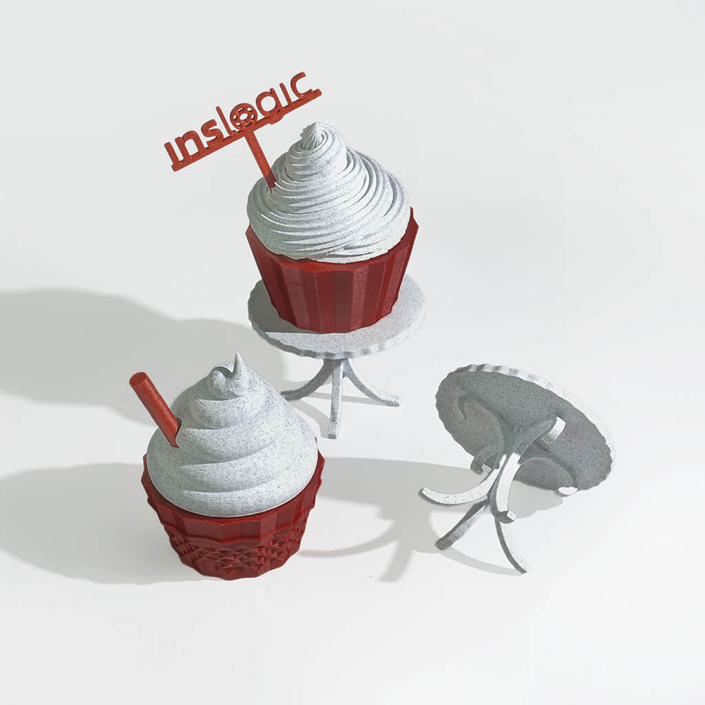 Cupcake printed Inslogic High-Speed Marble PLA 3D Printing Filament 1.75mm 1KG