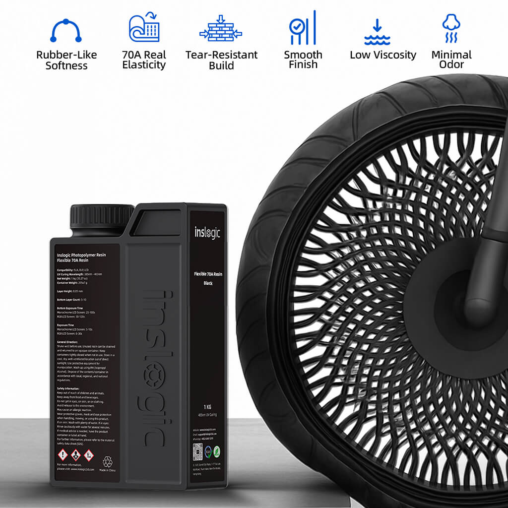 Inslogic Flexible 70A Engineering Grade Resin for 3D Printer