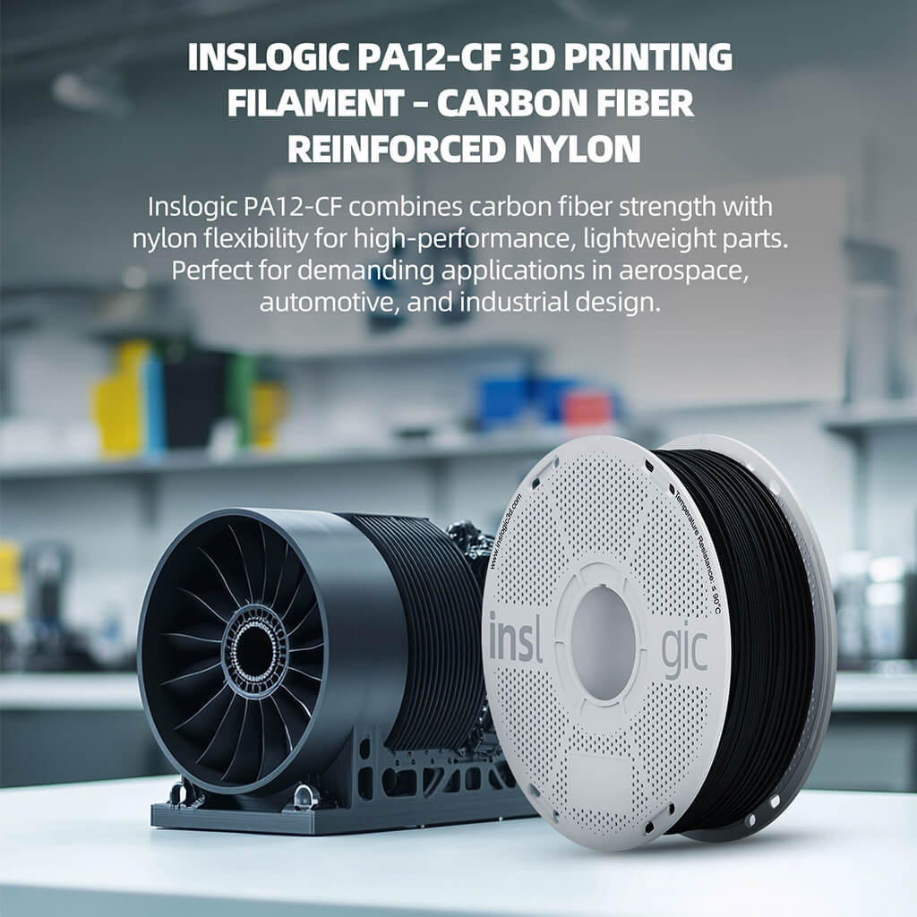 Inslogic PA12-CF Engineering Grade 3D Printing Filament 1.75mm - Key Features