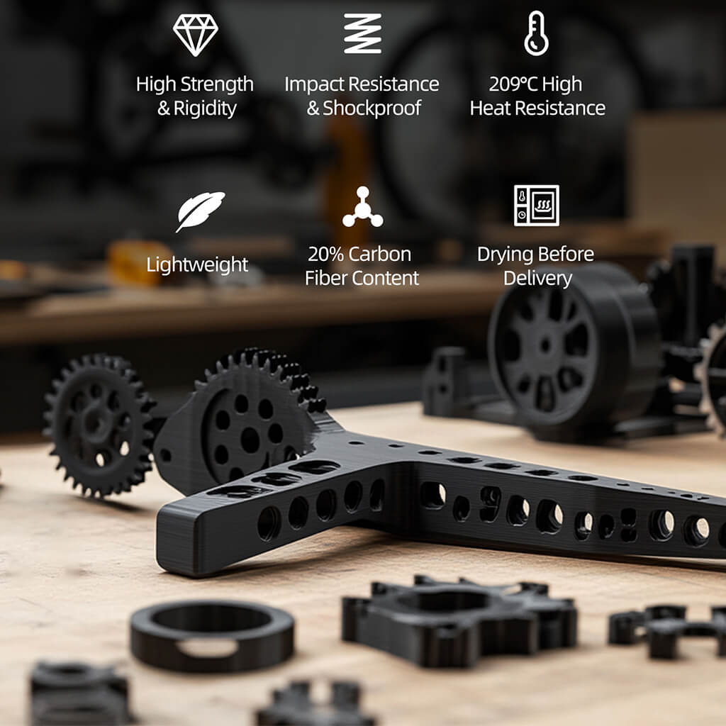 Inslogic PA6-CF Engineering Grade 3D Printing Filament 1.75mm Features