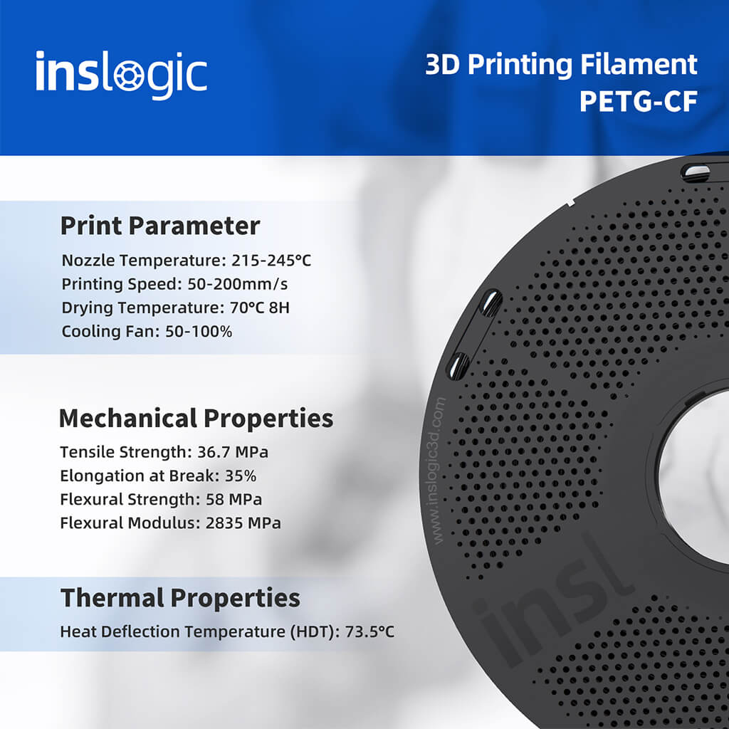 Inslogic PETG-CF10 Filament 1.75mm