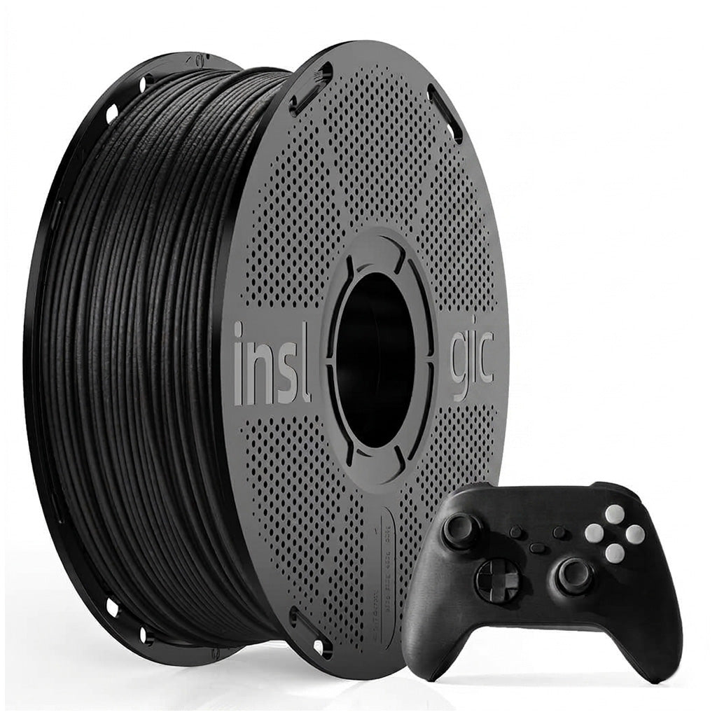 PETG-CF10 1.75mm filament spool with black carbon-fiber reinforced coiled strand