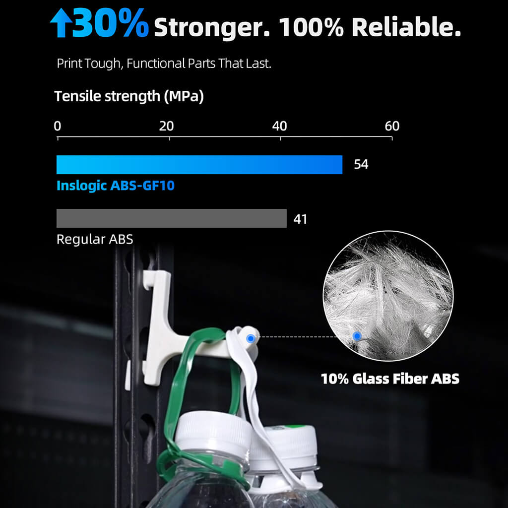 Inslogic ABS-GF10 Engineering Filament 1.75mm - 30% Stronger