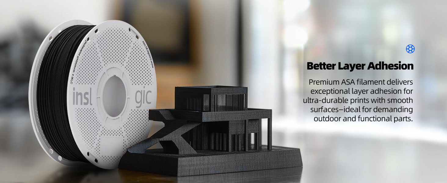 Inslogic ASA Functional 3D Printing Filament 1.75mm - Better layer adhesion