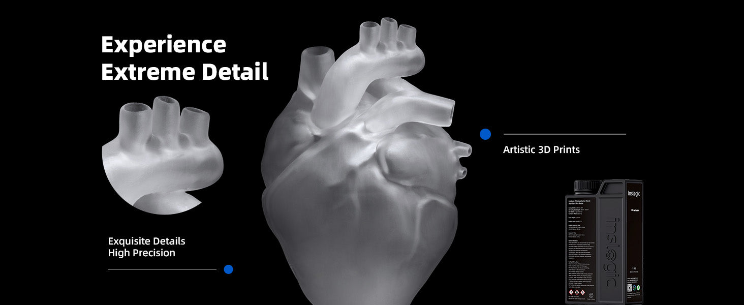 Inslogic Clear Resin, Professional 3D Printing Materials,Experience Extreme Detail