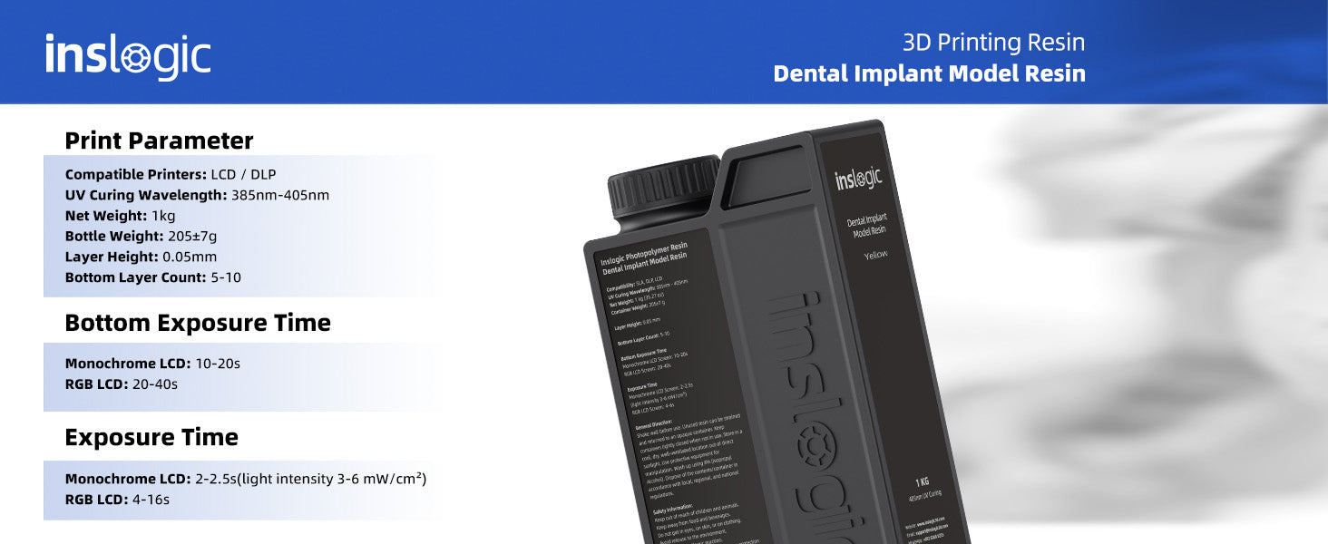 Inslogic Dental Implant Model Resin Printing Parameter