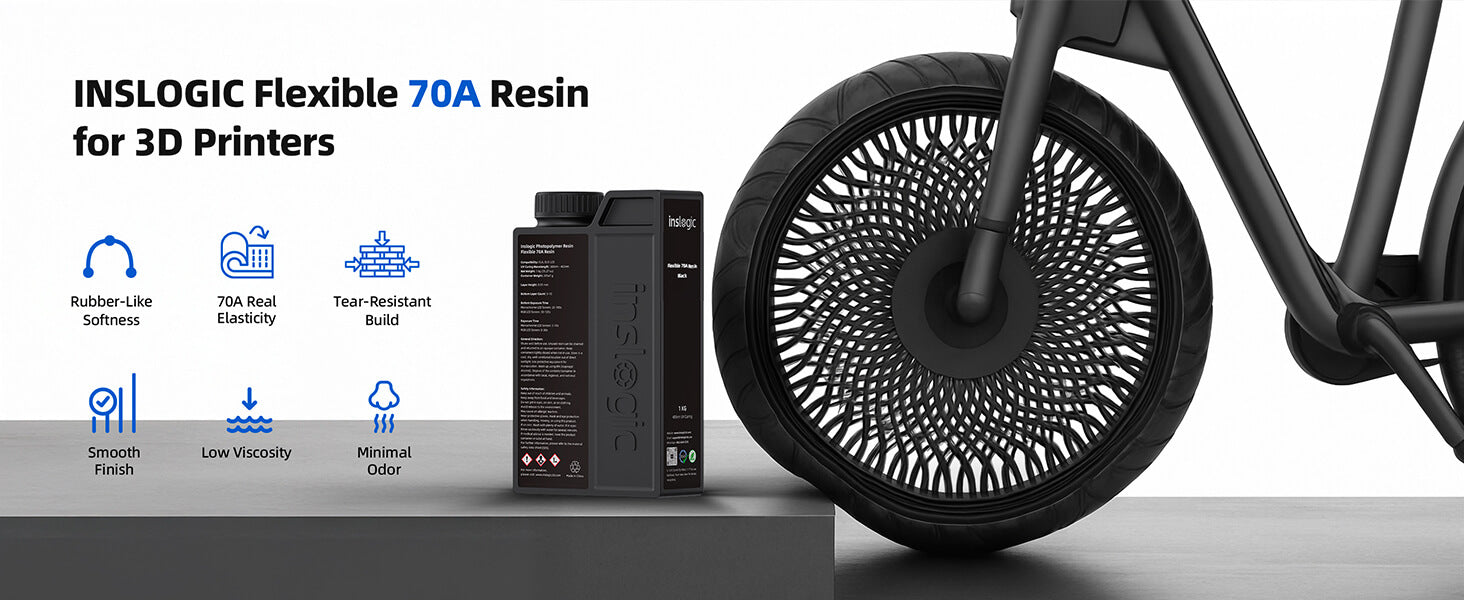 Inslogic Flexible 70A Engineering Grade Resin for 3D Printer
