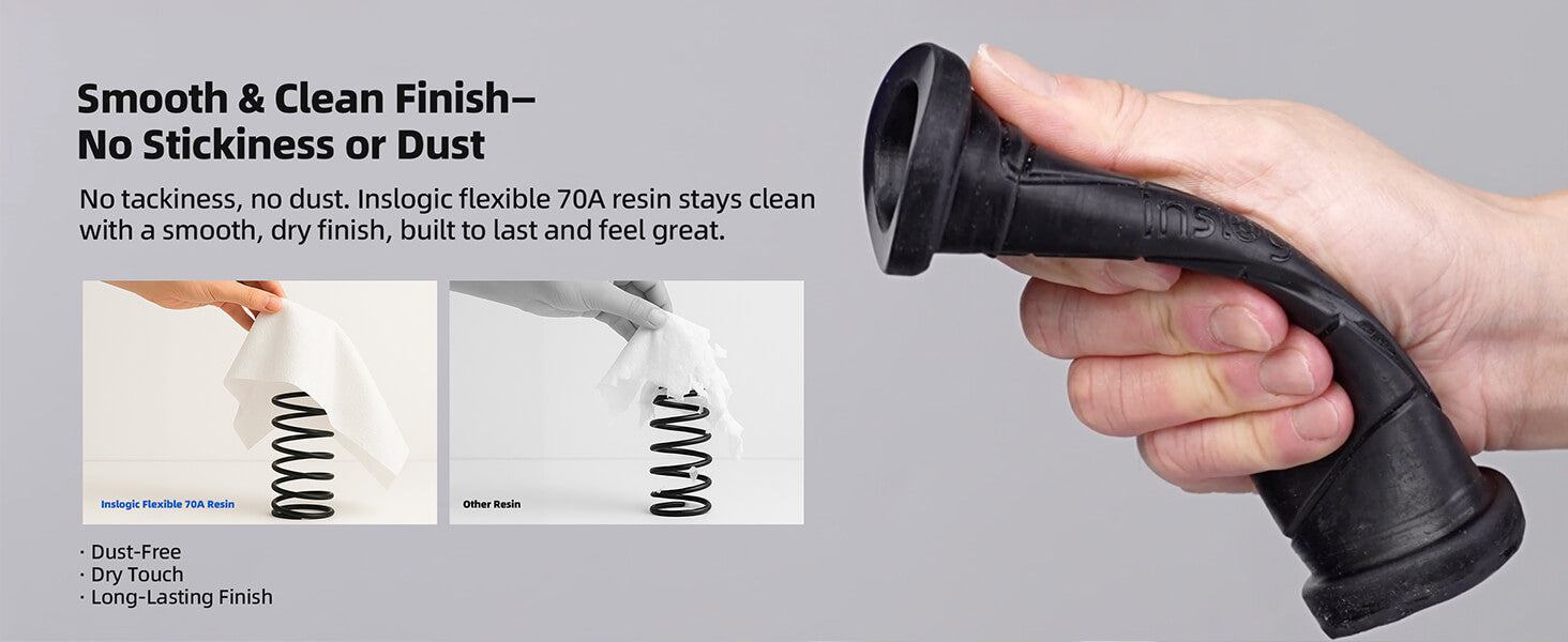 Inslogic Flexible 70A Engineering Grade Resin for 3D Printer - Smooth & Clean Finish