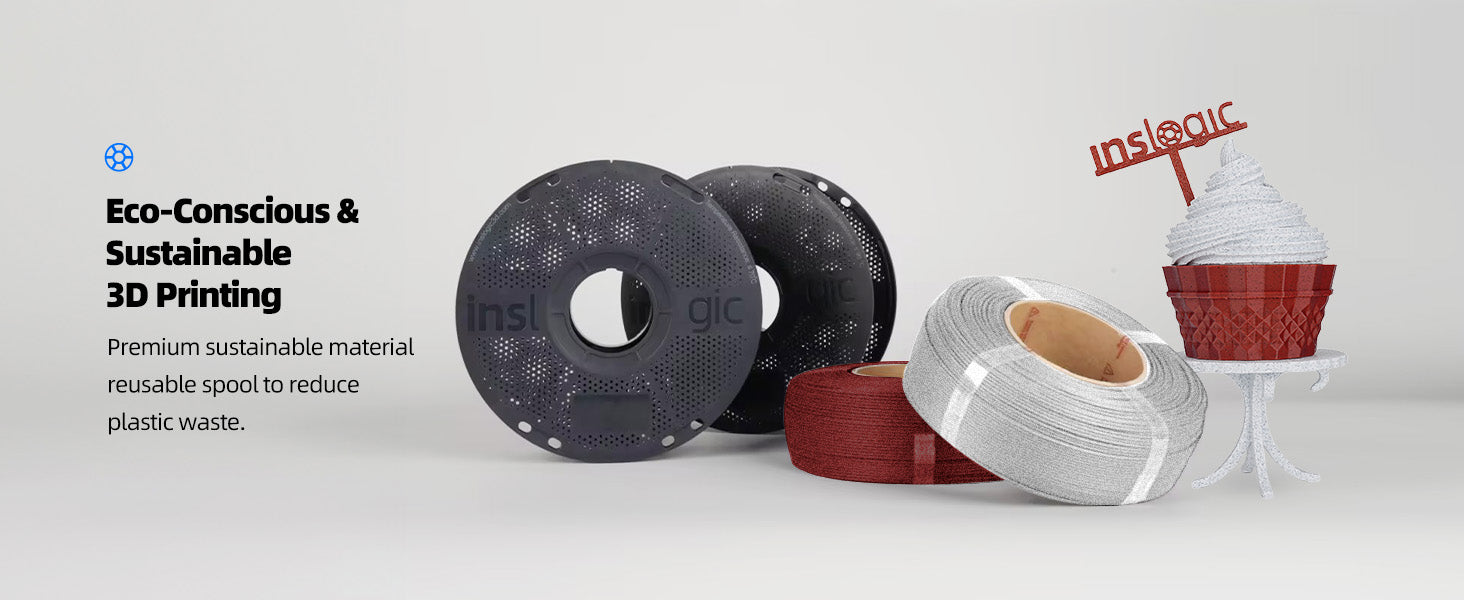 Inslogic High-Speed Marble PLA 3D Printing Filament 1.75mm 1KG - Eco-friendly