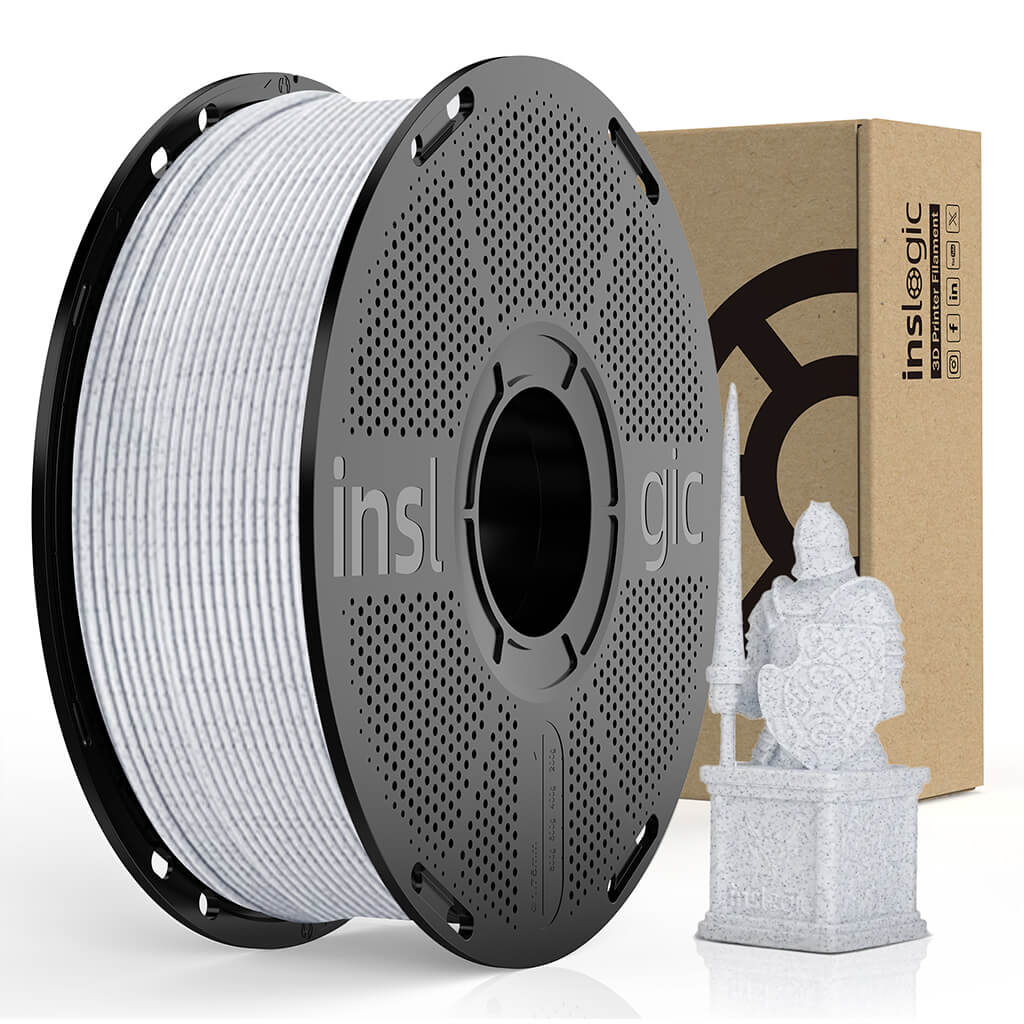 Inslogic High-Speed Marble PLA 3D Printing Filament 1.75mm 1KG - Granite