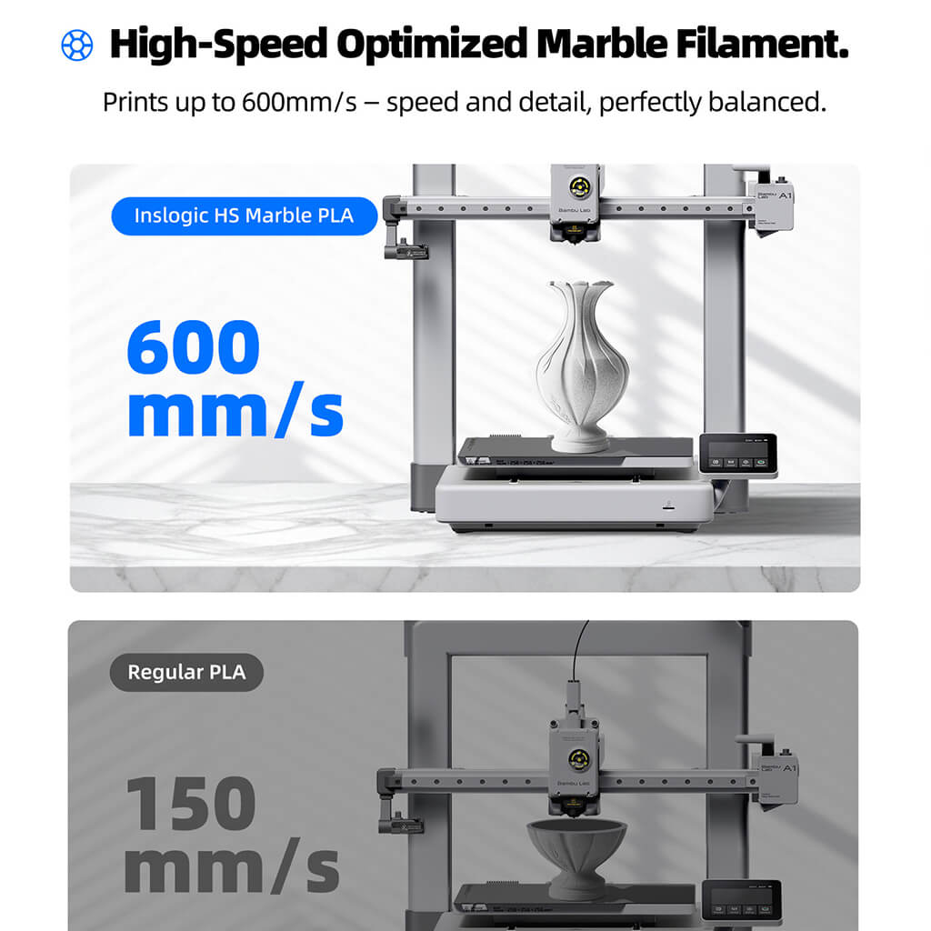 Inslogic High-Speed Marble PLA 3D Printing Filament 1.75mm 1KG - High-Speed Printing