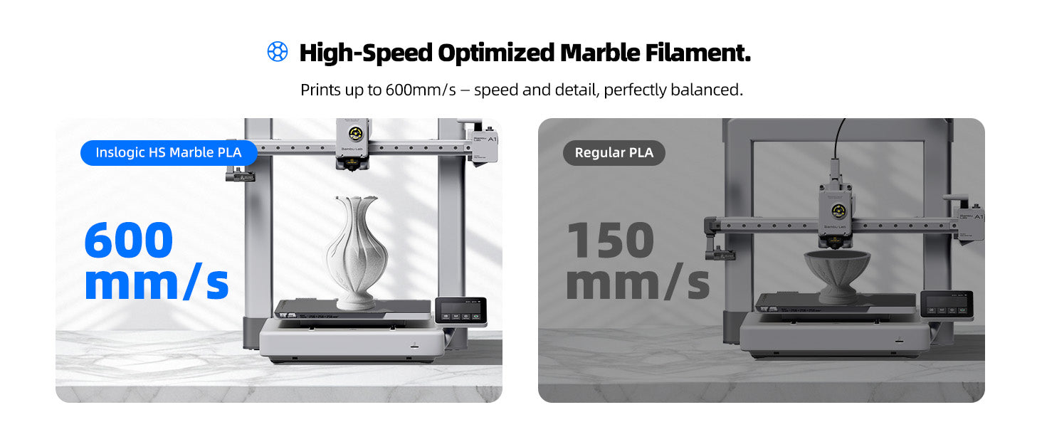 Inslogic High-Speed Marble PLA 3D Printing Filament 1.75mm 1KG - High-Speed Printing