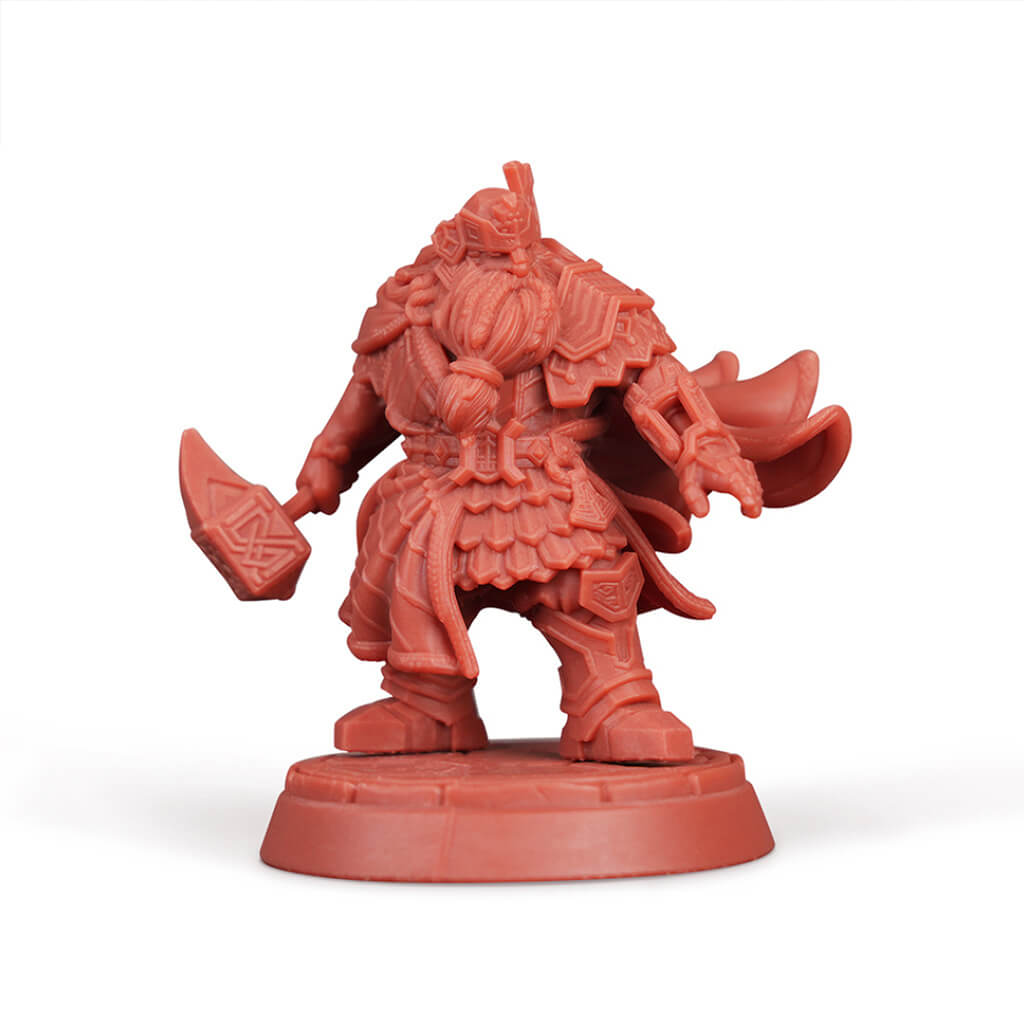 High resolution Dwarf 3D Model Printed with Inslogic High Detail Chestnut Red Resin