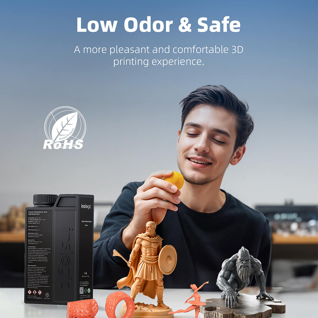 Inslogic High Detail Resin - Professional 3D Printer Resin - Low Odor & safe