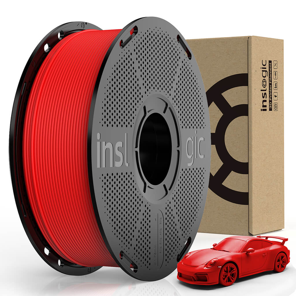 Inslogic Matte PLA 3d printing Filament  -  Red