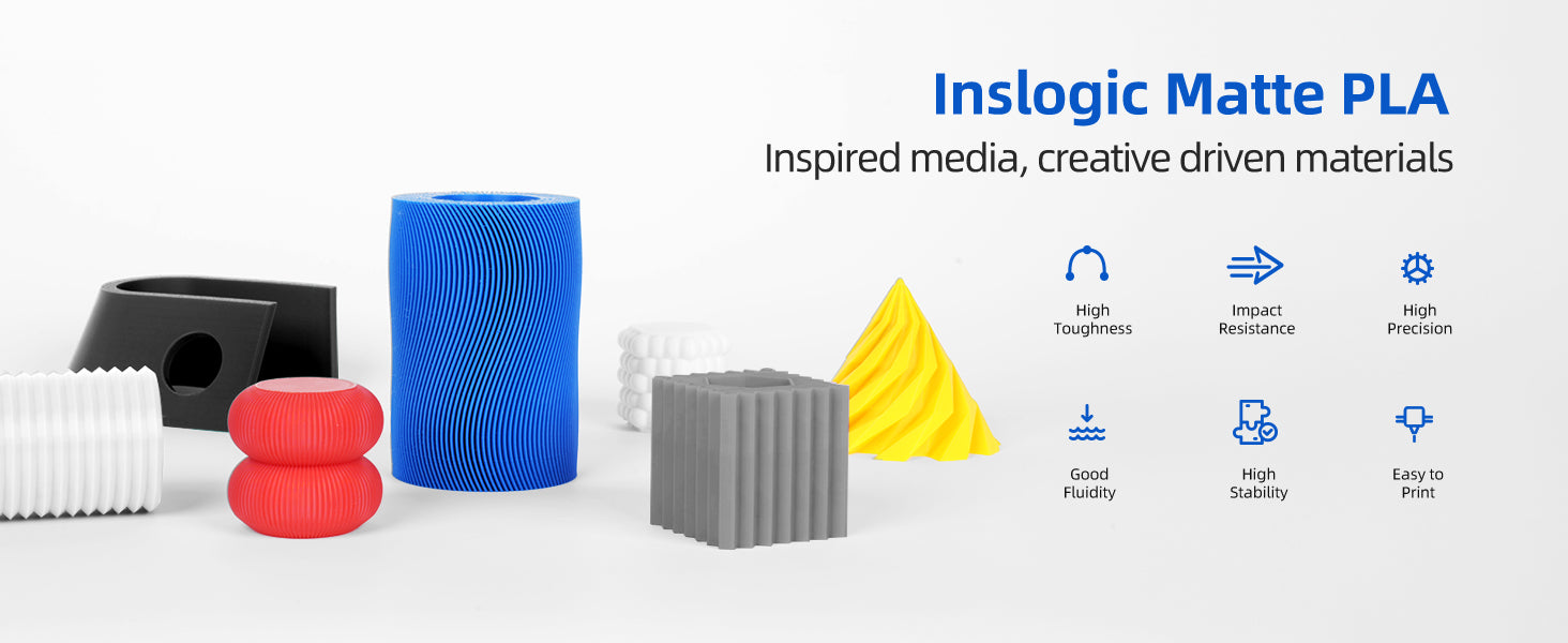 Inslogic Matte PLA Filament,Professional 3D Printing Materials