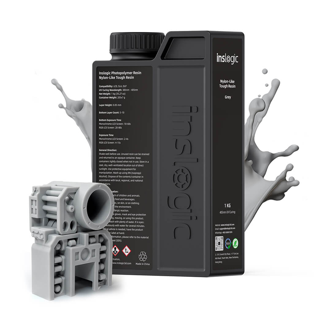 Inslogic Nylon-Like Tough Engineering Grade Resin Grey