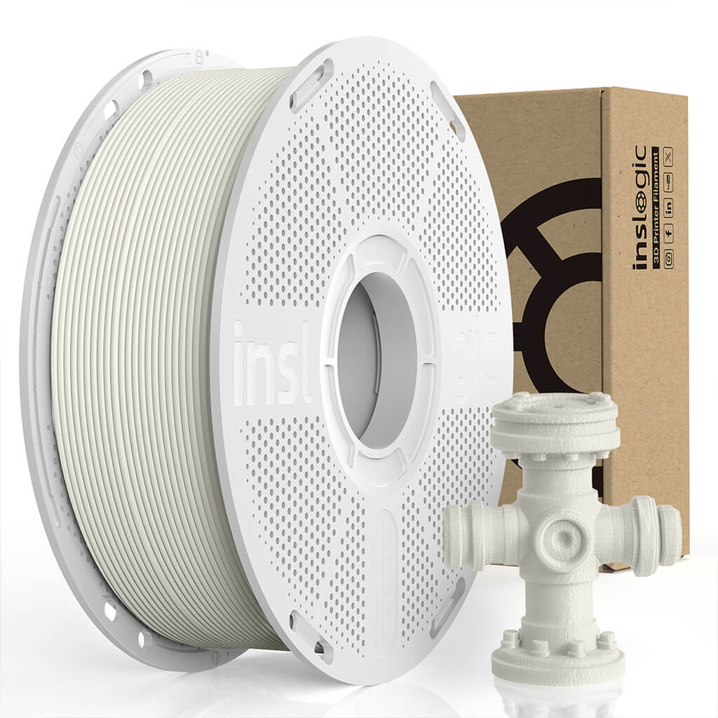 Inslogic Nylon PA6/66 Engineering Grade 3D Printing Filament 1.75mm 1KG with Spool - Natural