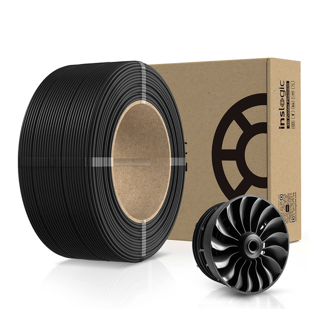 Inslogic PA12-CF Engineering Grade 3D Printing Filament - Black - 500G Refill