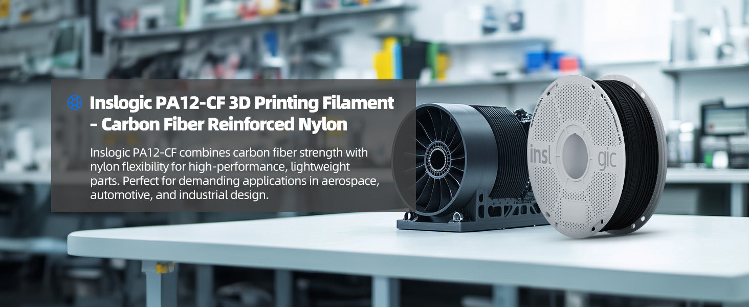 Inslogic PA12-CF Engineering Grade 3D Printing Filament 1.75mm - Key Features
