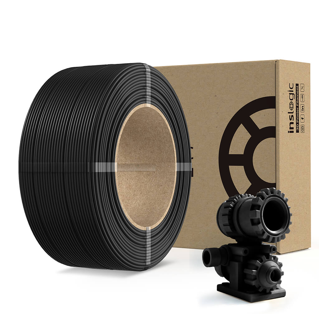 Inslogic PA6-CF Engineering Grade 3D Printing Filament - Black - 500G Refill