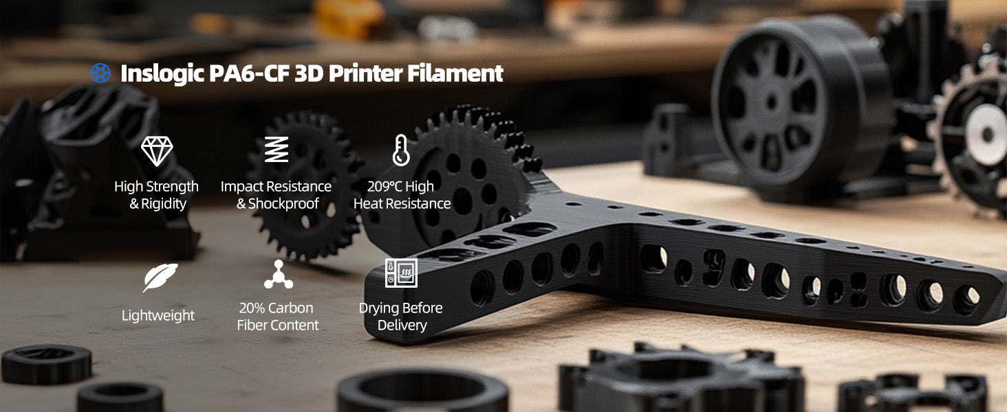 Inslogic PA6-CF Engineering Grade 3D Printing Filament 1.75mm