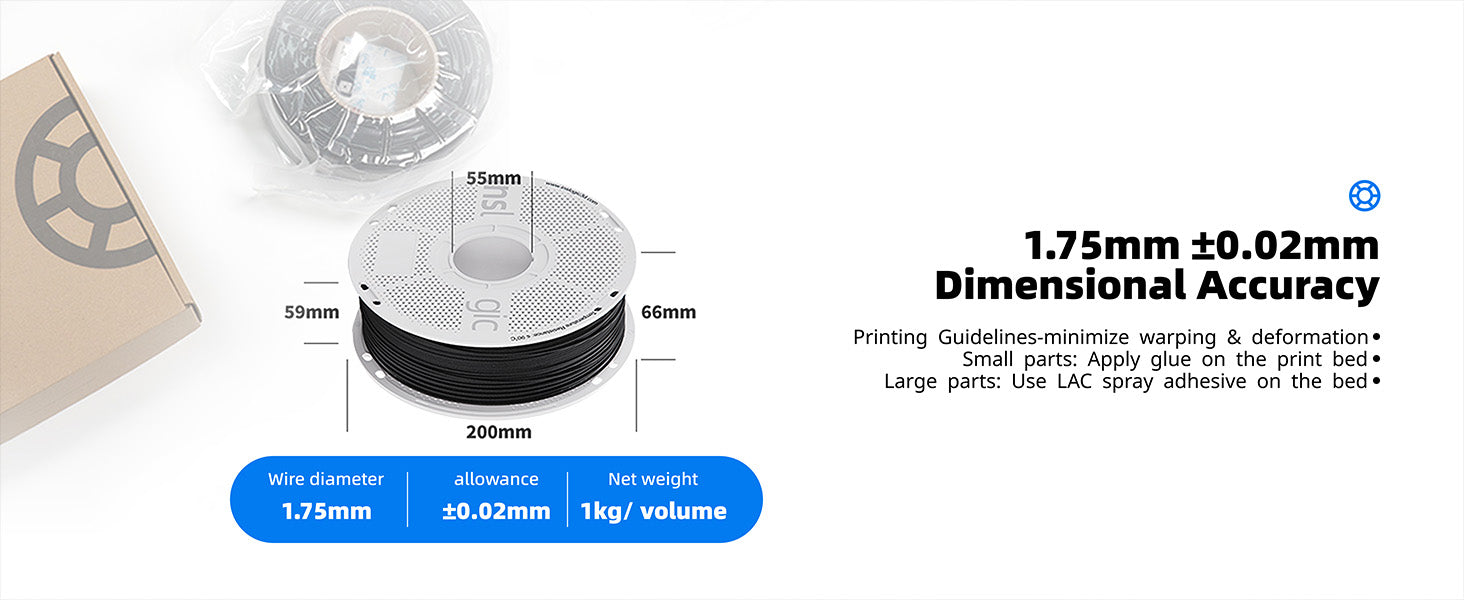 Inslogic PC-ABS Engineering Grade 3D Printing Filament 1.75mm 1KG - Dimensional Accuracy