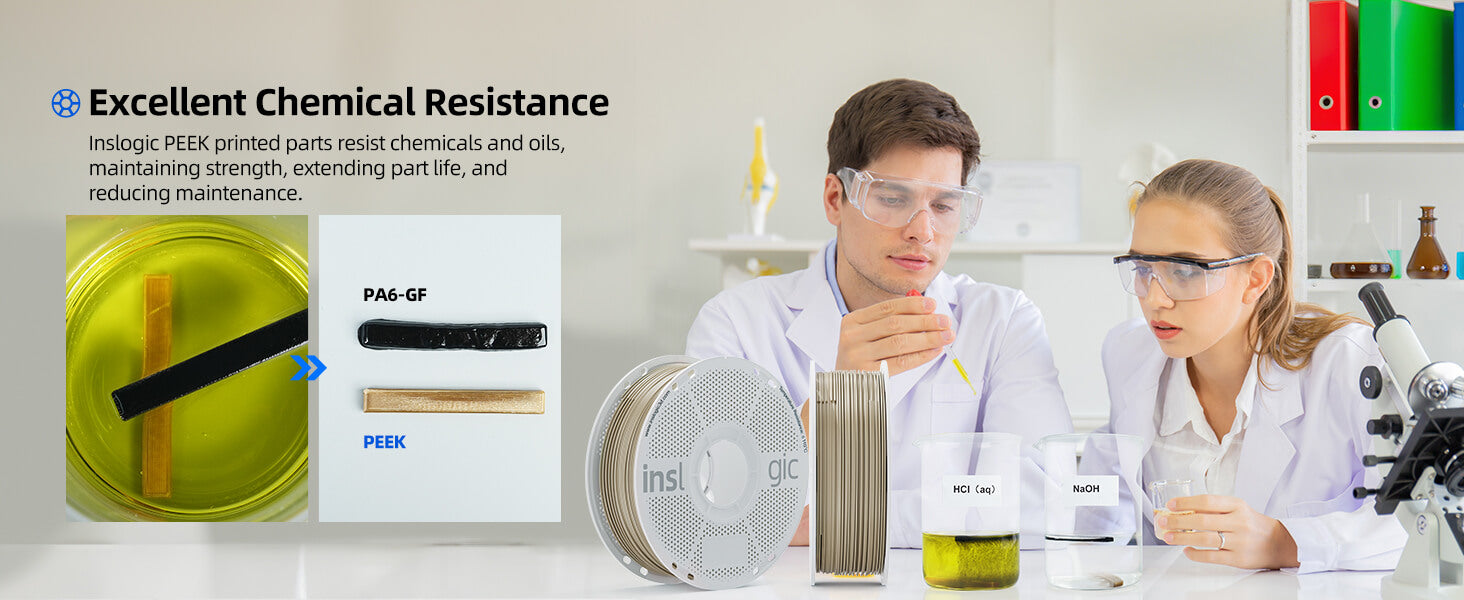 Inslogic PEEK Engineering 3D Printing Filament - Excellent Chemical Resistance