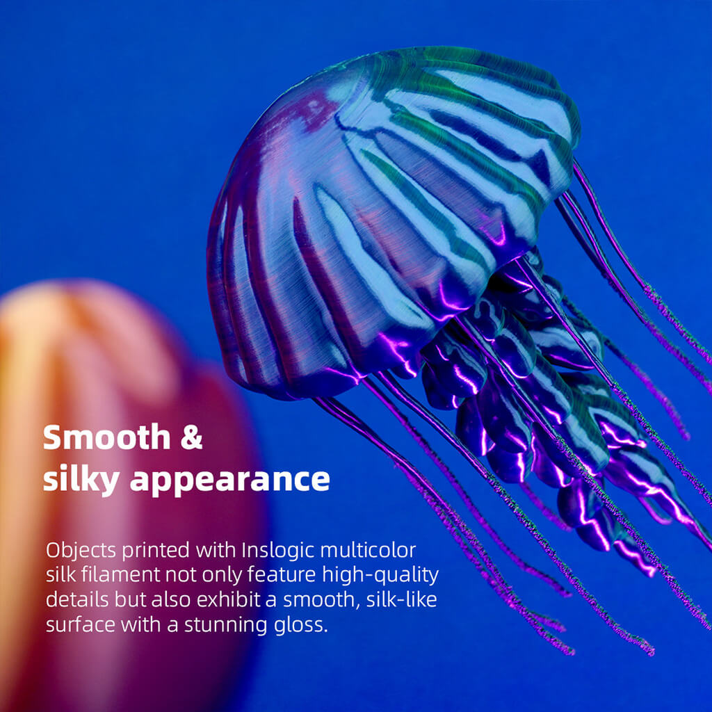 Inslogic PLA Multicolor Silk 3D Printing Filament - Smooth & silky appearance