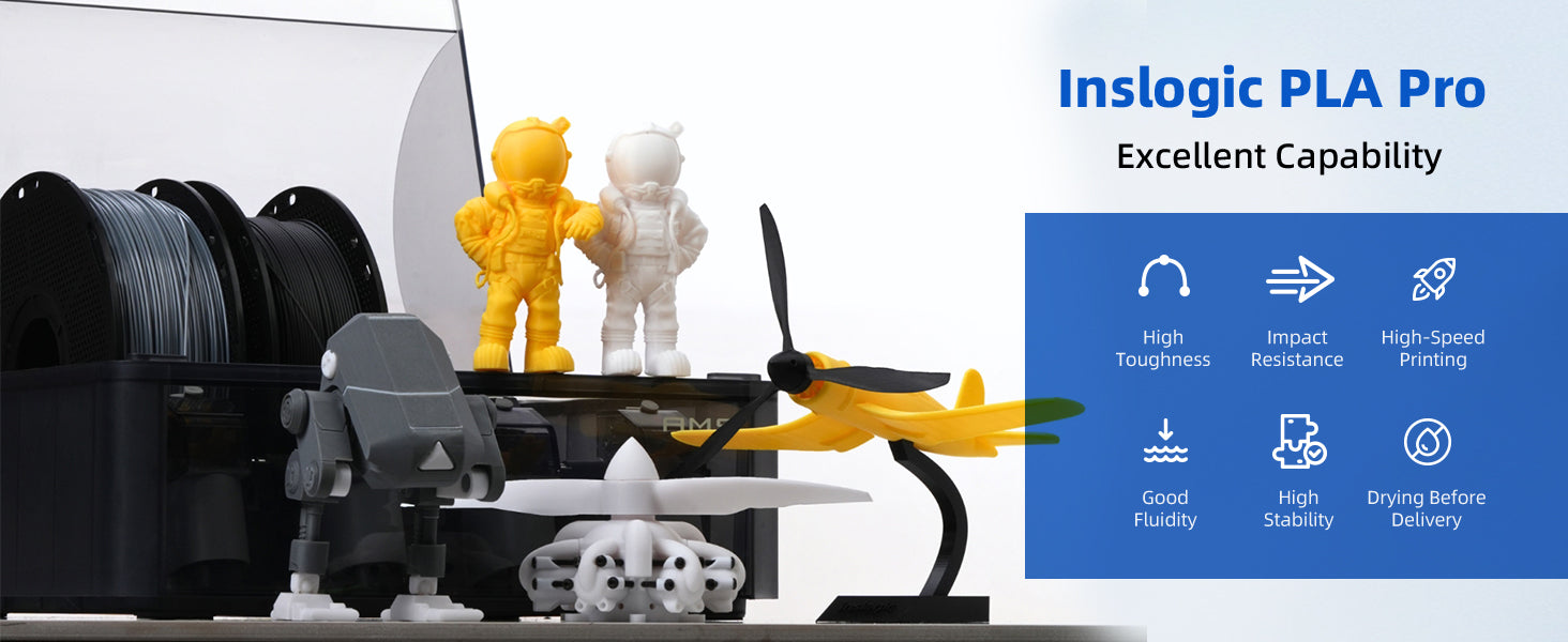 Inslogic PLA Pro Filament High-speed compatible at up to 300 mm/s