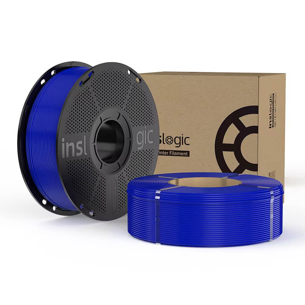 Inslogic PLA Pro 3D Printing Filament 1.75mm 1KG with Spool + 1KG Refill Blue + Blue