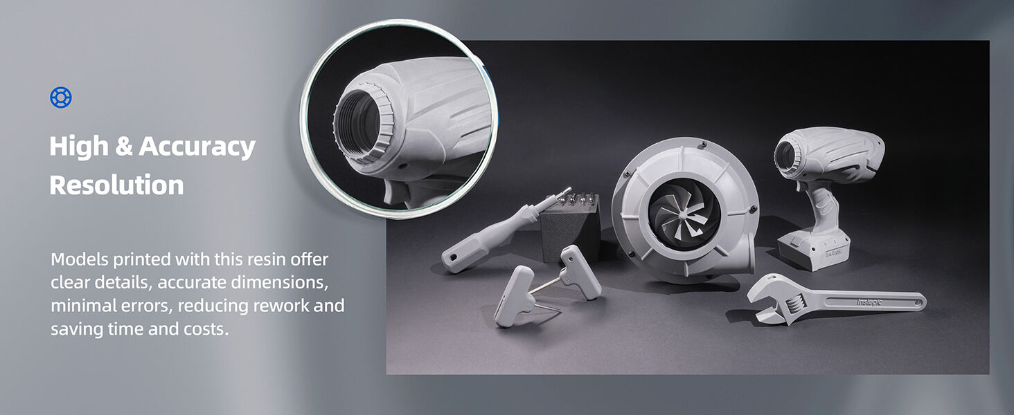 Inslogic Tough Engineering Grade Resin for 3D Printer - High Accuracy Resolution
