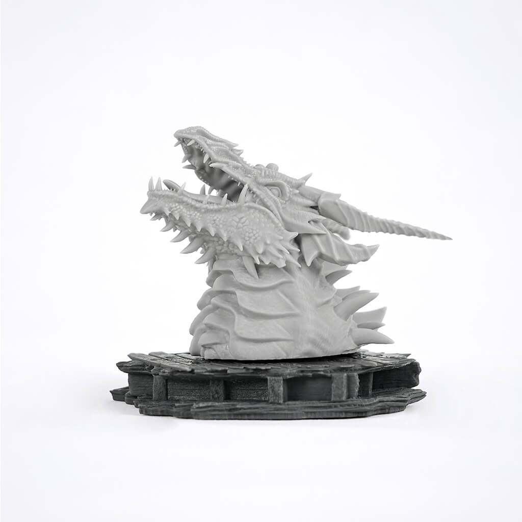Fine detail Dragon Bust 3D Model Printed with Inslogic Standard Pro Grey Resin