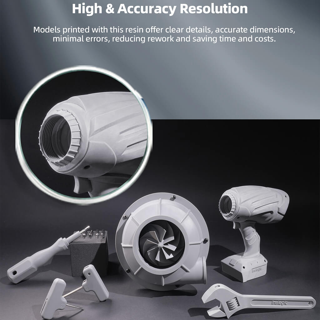 Inslogic Tough Engineering Grade Resin for 3D Printer - High accuracy resolution