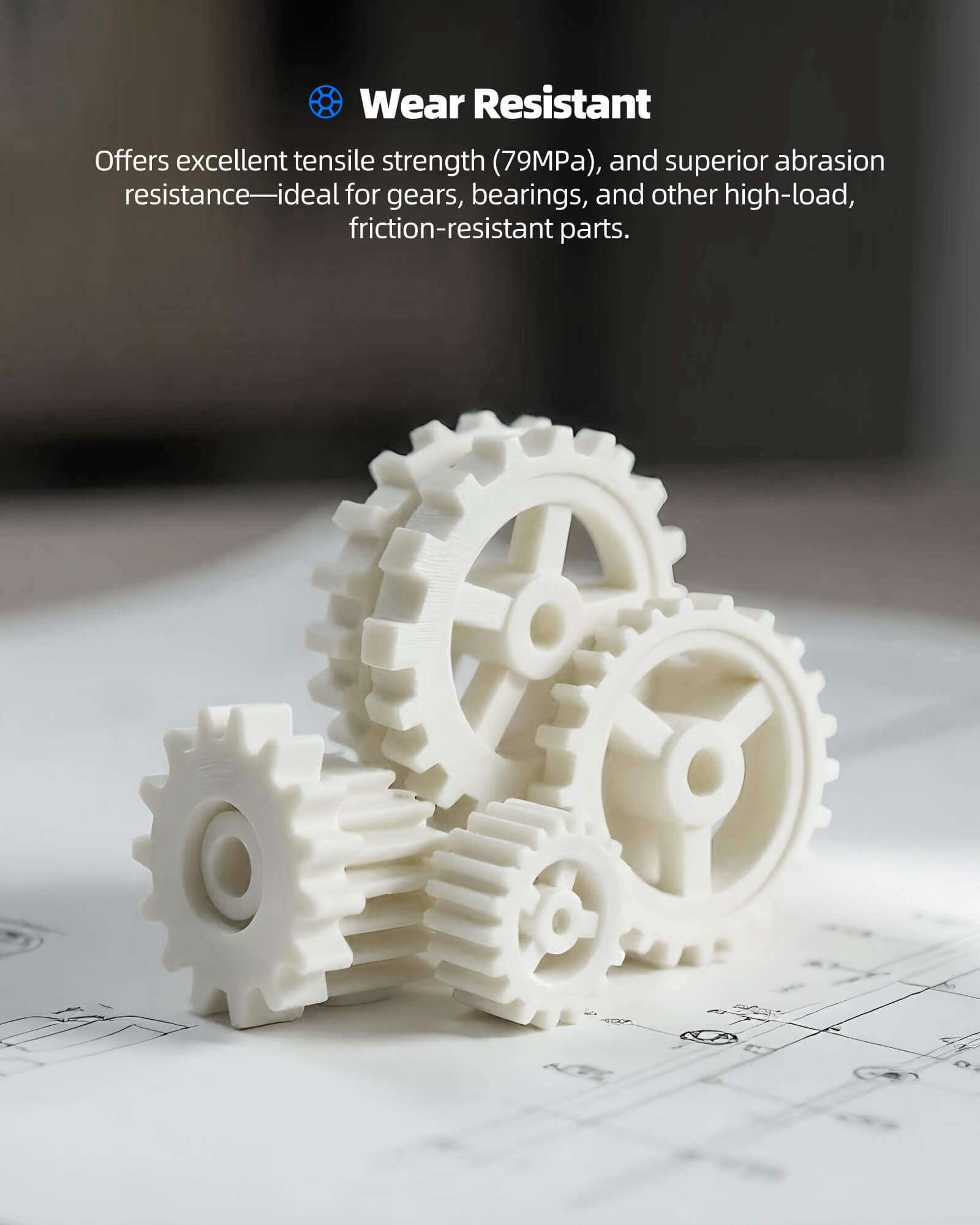 Inslogic Nylon PA6/66 Engineering Grade 3D Printing Filament 1.75mm 1KG with Spool - Wear Resistant