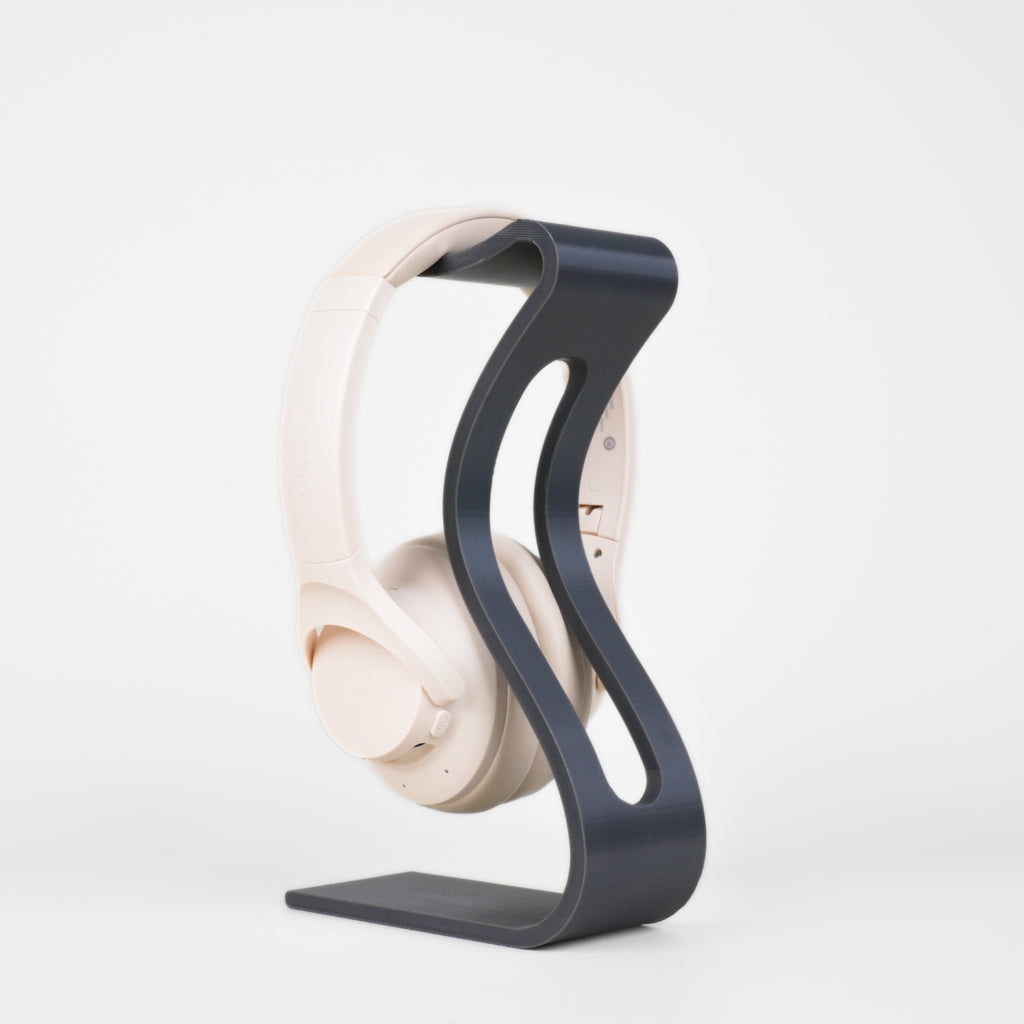 Reusable PETG filament spool, light beige and dark blue