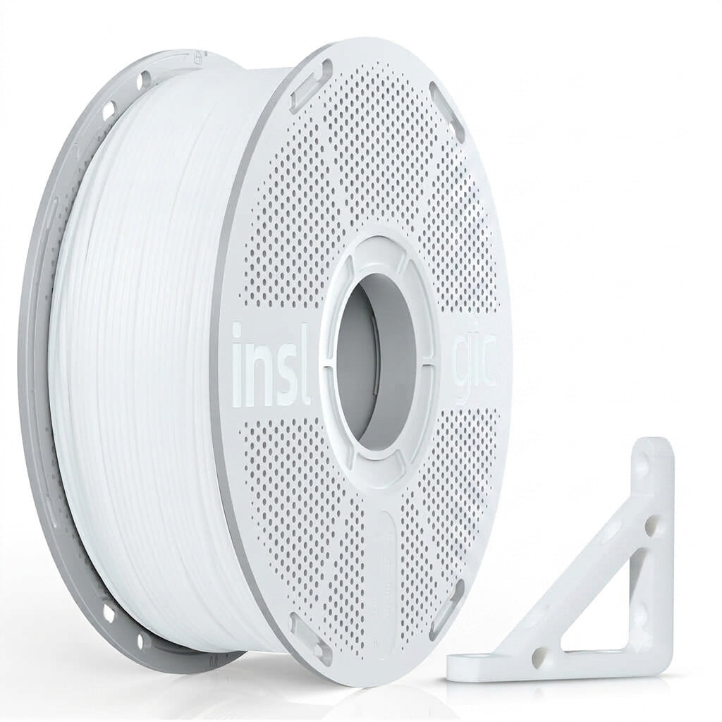 Natural PC polycarbonate filament spool, 1.75mm white thread with support bracket