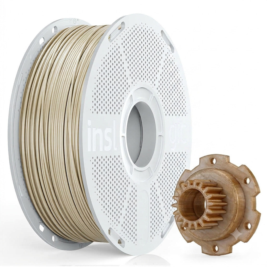 Inslogic PEEK filament spool, 1.75mm natural beige on white perforated reel
