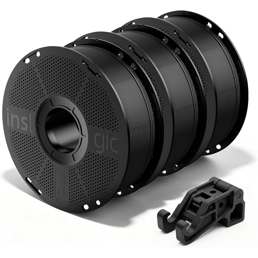 Black PETG 3D printer filament spools, 1.75 mm, three spool set