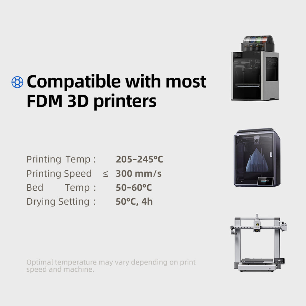 Compact FDM 3D printer and filament spool illustration