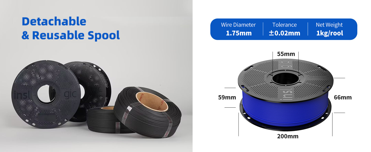 Inslogic High-Speed PLA Filament Detachable &  Reusable Spool