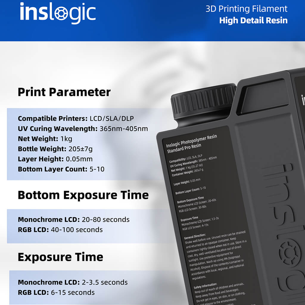 Inslogic High Detail Resin Printing parameter