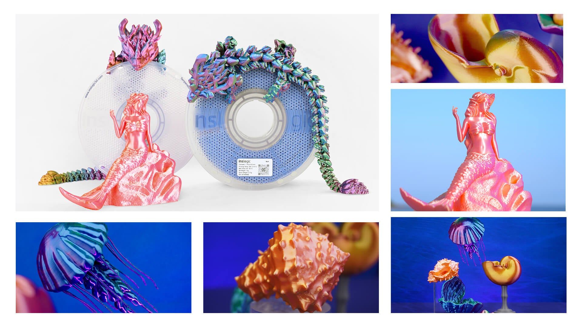 Printed with Inslogic PLA Multicolor Silk Filament