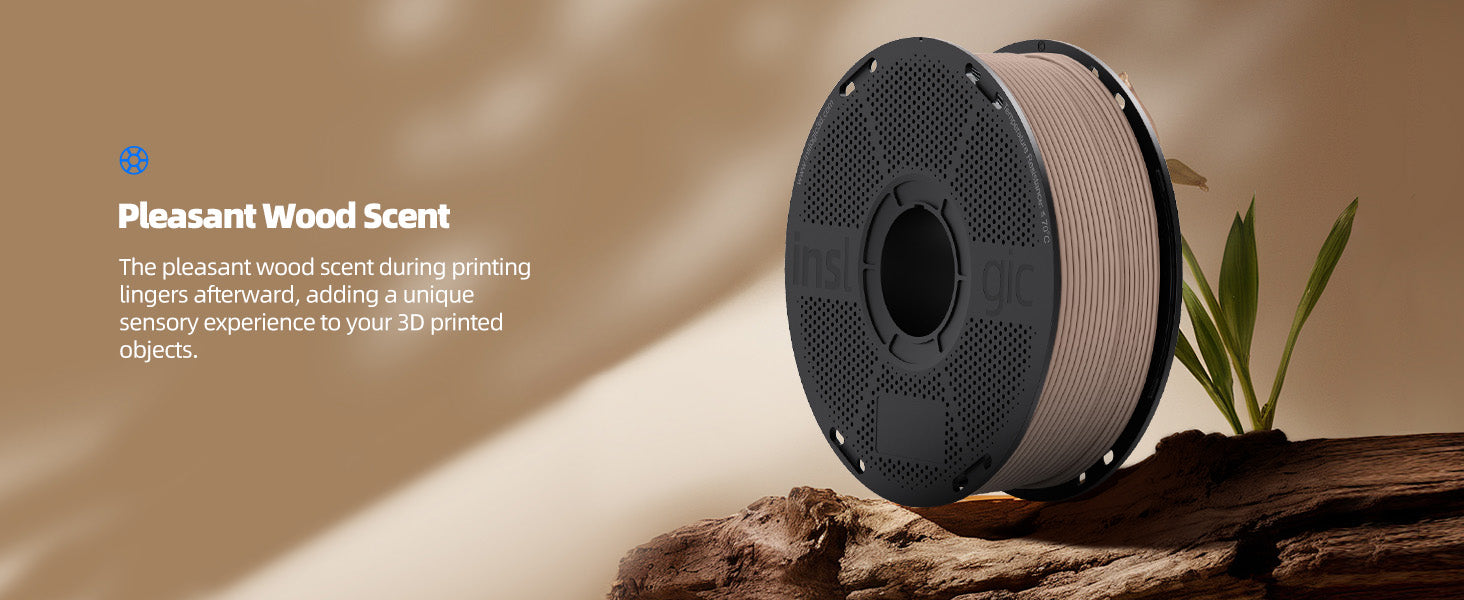 Inslogic WoodFill PLA 3D Printing Filament 1KG - Pleasant wood scent