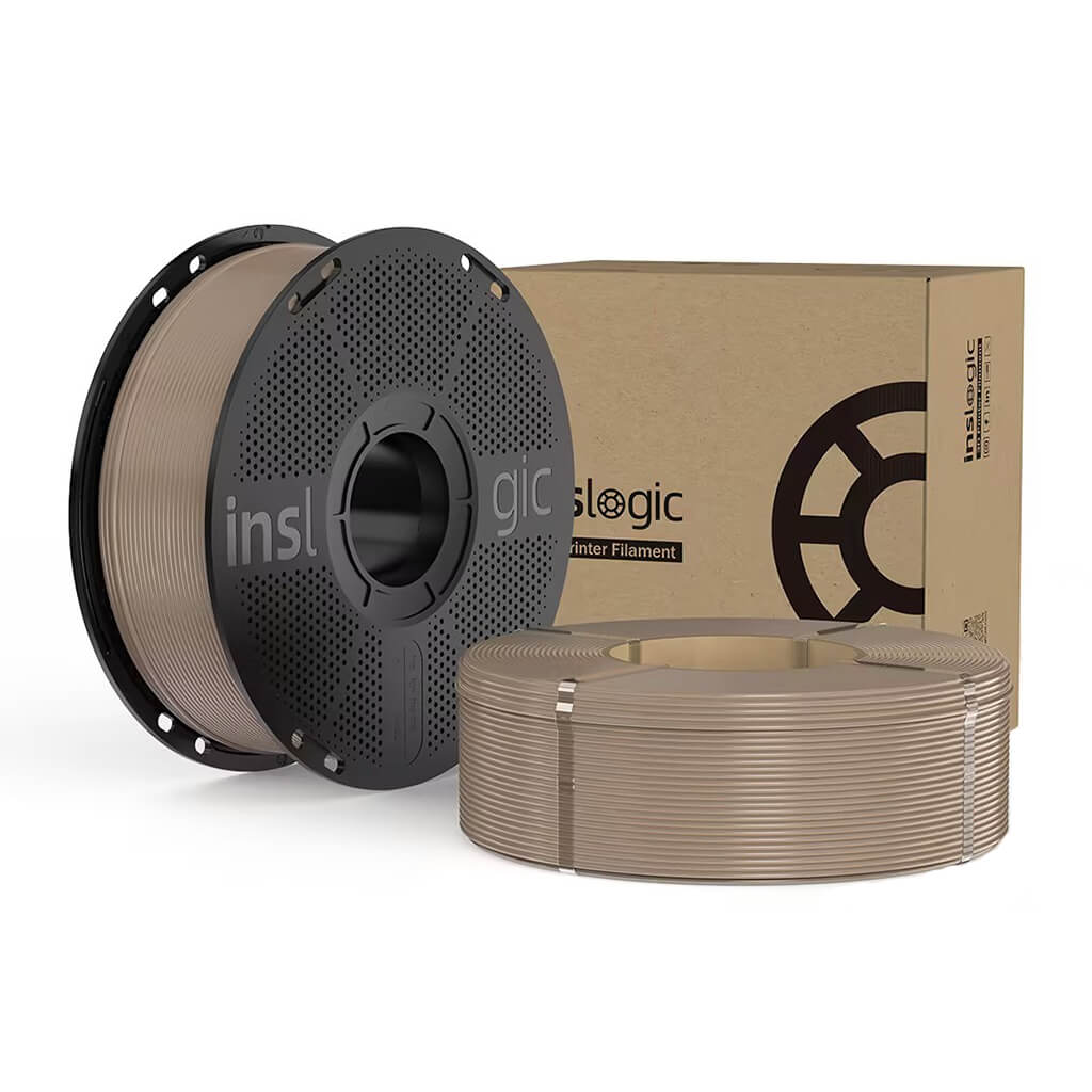 Inslogic WoodFill PLA Filament 1.75mm 1KG with Spool + 1KG Refill Natural
