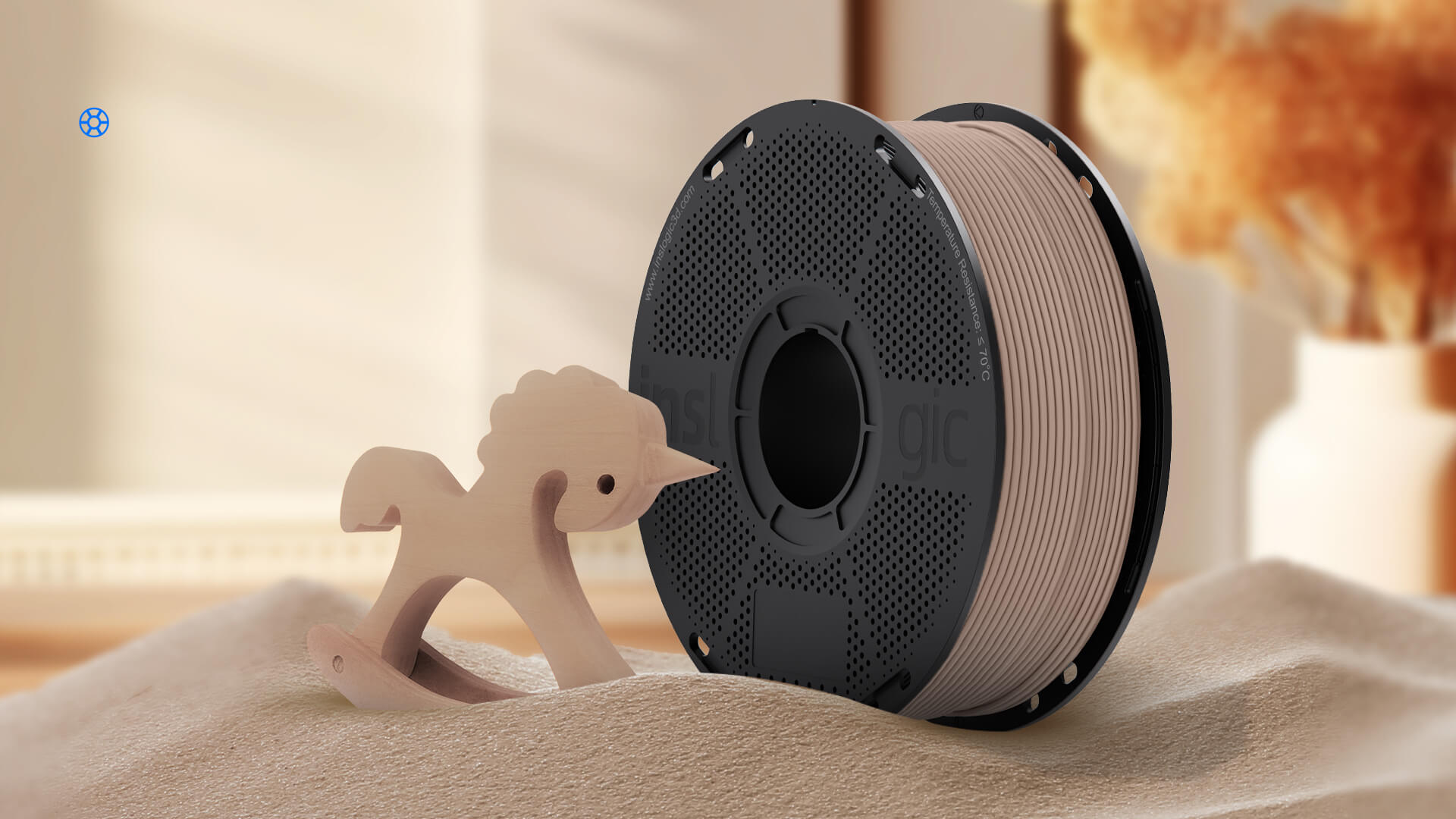 Inslogic WoodFill PLA Filament Contains real Wood particles