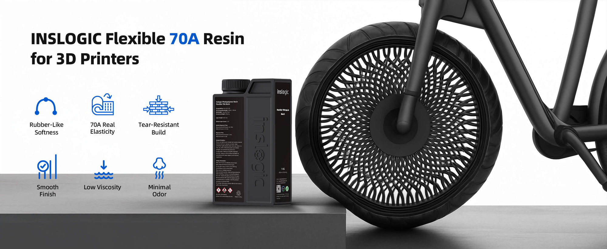 Inslogic Flexible 70A Resin 4 4th Dimension S.A - 3D Printing Experts - Inslogic Flexible 70A Resin